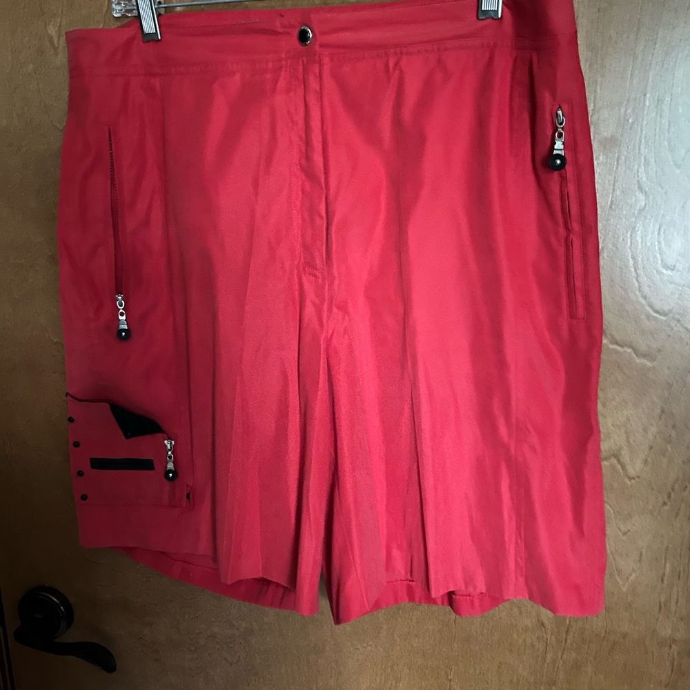Jamie Sadock Size 14 Vibrant Red and Black Shorts
